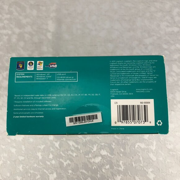 Logitech C270 HD Webcam for Video Calling & Photo Capture w/Built-in Mic USB 2.0 - Picture 9 of 12